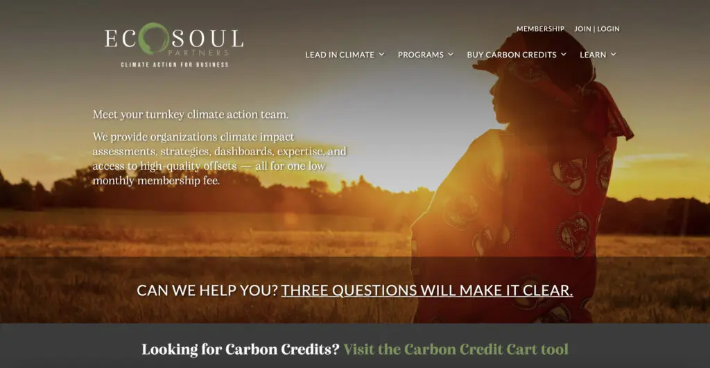Climate Startup Story: EcoSoul Partners website
