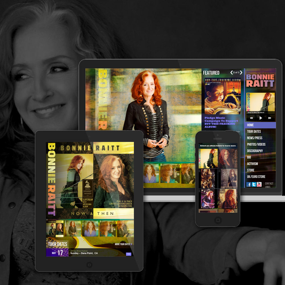 Teaser of the Bonnie Raitt website