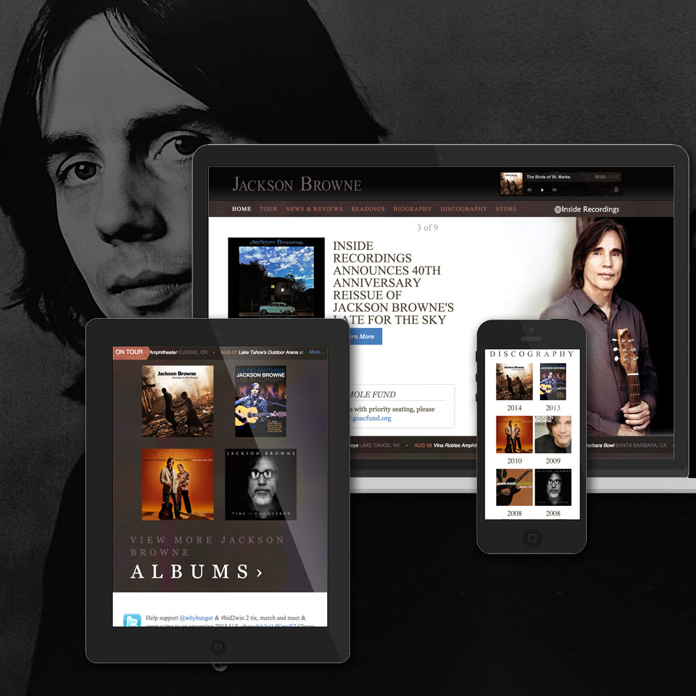 Teaser of the Jackson Browne website