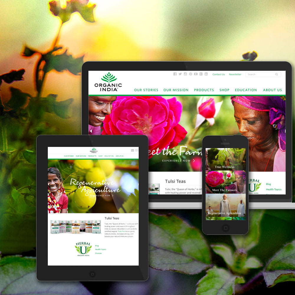 Teaser Of The Organic India Website