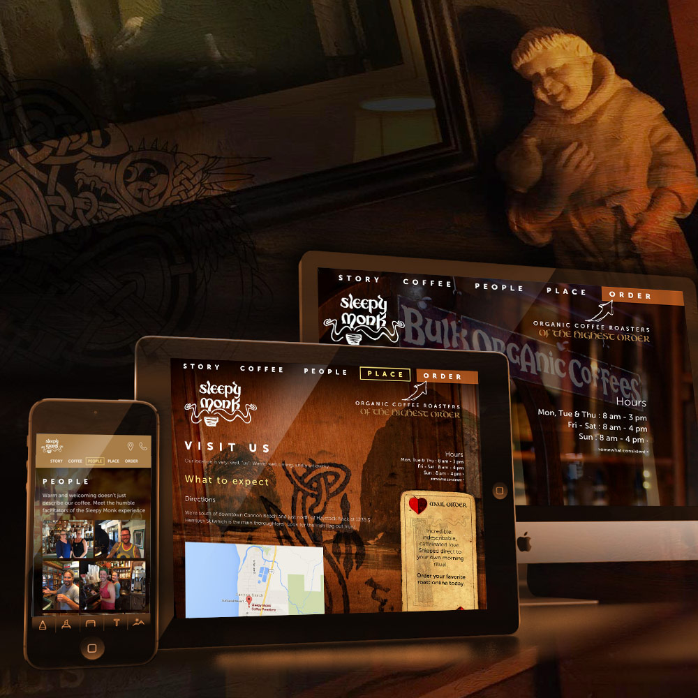 Teaser of the Sleepy Monk Coffee website