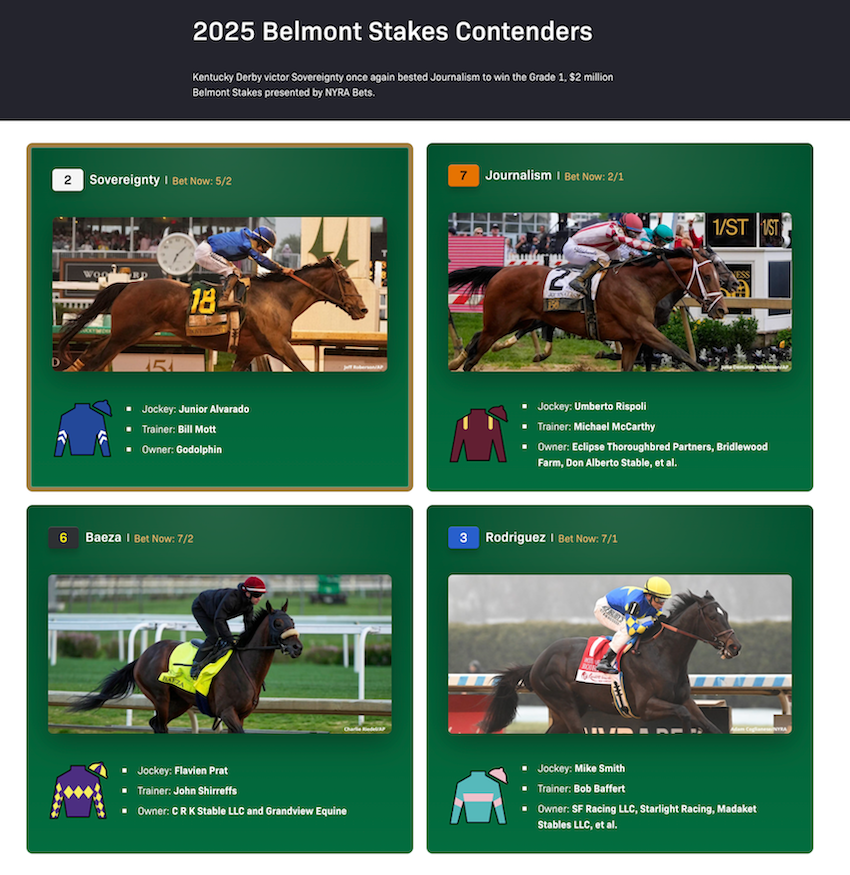 2025 Belmont Stakes Contenders (online)