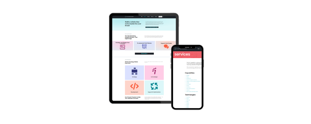 Rolling Redesign Case Study - Services and Capabilities redesign and original